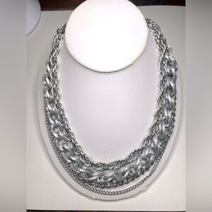 Silvertone Multi strand Necklace